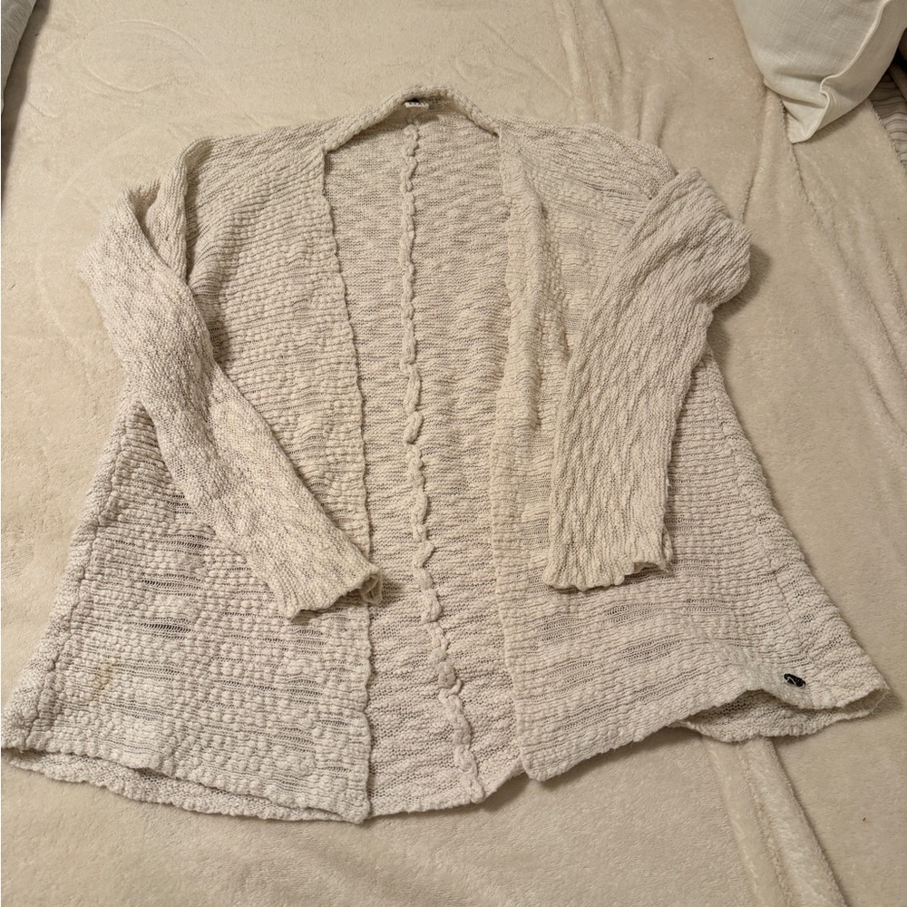 Roxy Cream Textured Cardigan